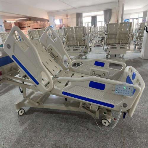 Five-Function Electric Hospital Bed with Stainless Steel and ABS Rails