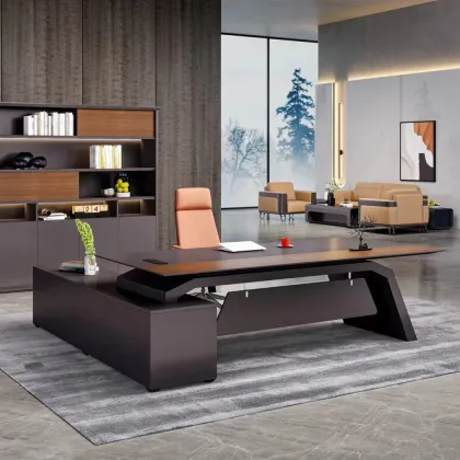 Wood veneer office desk