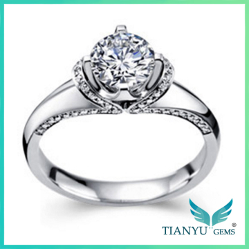 HOT sale18K E F color round brilliant cut 1 carat white moissanite engagement rings