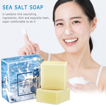 65g Sea Salt Soap Cleaner Removal Pimple Pores Acne Treatment Soap Cleaner Goat Milk Moisturizing Skin Face Care Wash Basis