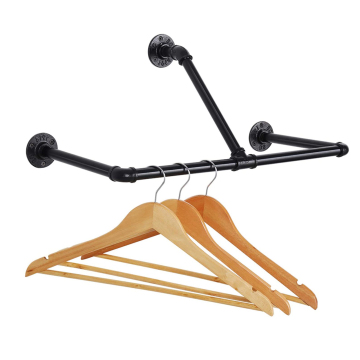 22/32.68 Inch Industrial Pipe Clothing Rack - Black