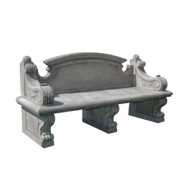 Stunningly Designed Marble Bench with Curved Backrest