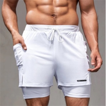 Short masculino de design de dupla camada