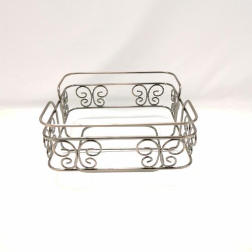 Silver Square Butterfly Steel Bread basket