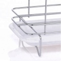 Office Tea Cup Coffee Mug Rack chrome plated tea cup coffee mug hanger metal wire cup rack with tray Factory