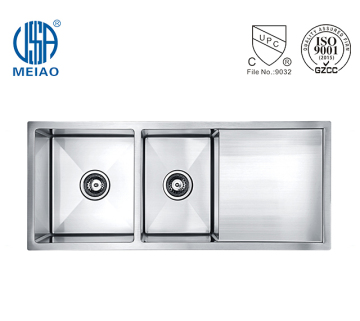 Drainboard Double Bowl Stainless Steel Kitchen Sink