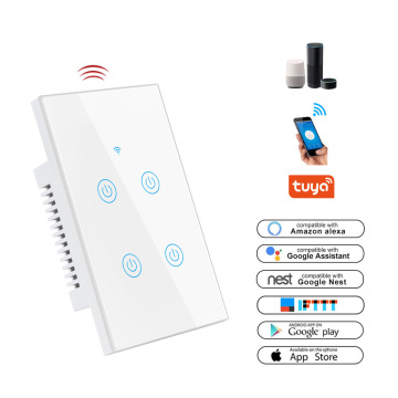 LEDEAST 4 Gang Tuya Smart Wifi Light Switch Compatible with Alexa and Google Assistant