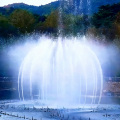 Fonte de lago oscilante circular, decoração externa