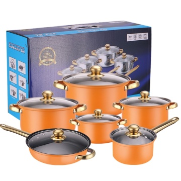 New Arrival: Custom Color 12-Piece Nonstick Stainless Steel Cookware Set