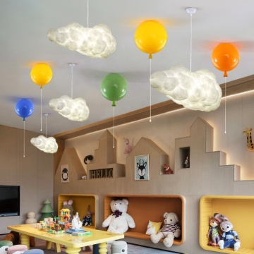 Jylighting แสงไฟที่ทันสมัย ​​LED เด็กเพดาน - จี้บอลลูนสีสันสดใสสำหรับโรงเรียนโรงเรียนอนุบาลห้องนอน - การป้องกันดวงตา