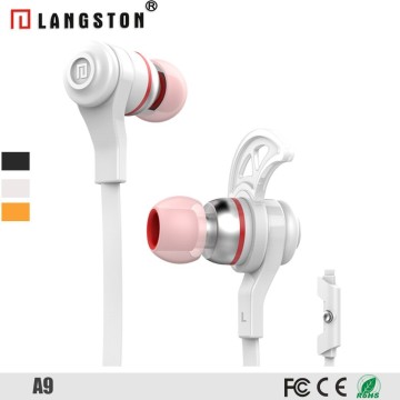Mobile Phone wired earphone headset with mic 3.5 mm Connector Silver Ear Plugs earbuds