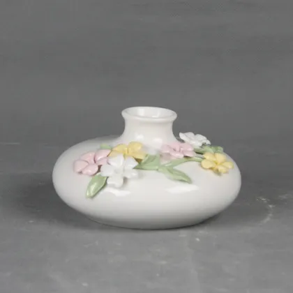 Matt Green Unpainted Ceramic Vase for Flowers - Home Decor