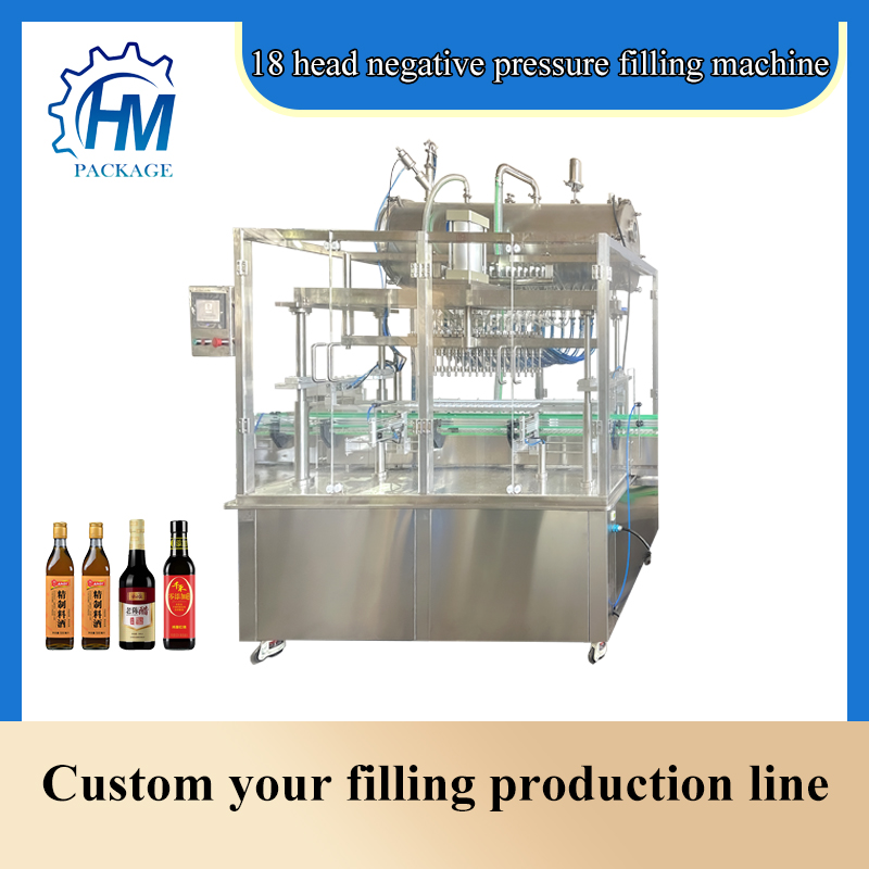 18 head negative pressure filling machine for oil sauce liquid wine