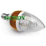 1W gold high power  brightness E14 led candle light