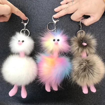 Rainbow Pompom Key Chain Doll Ornaments - Exquisite Gifts for Children