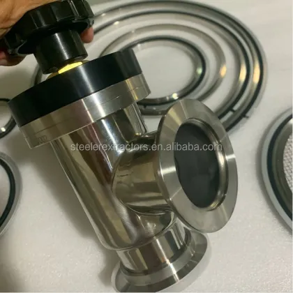 KF/CF Stainless Steel High Vacuum Angle Valve Flapper Valve