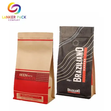 Barrier Laminated Packaging Flat Bottom Custom Kraft Pouch