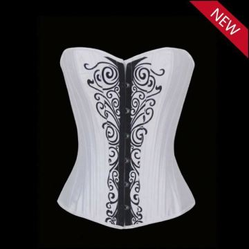 Pretty lady strapless bridal bustier corset white padded bridal corset bustier