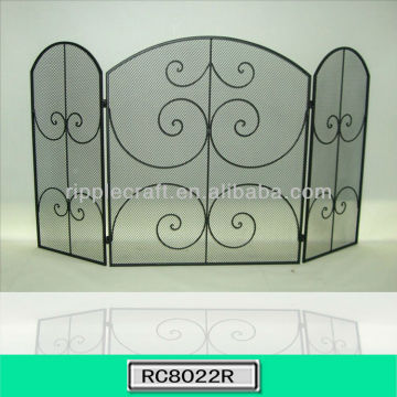 Folding Mesh Fireplace Screen Metal