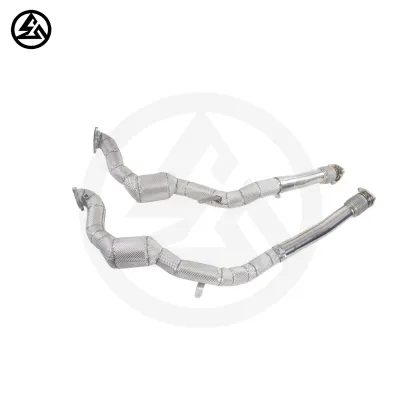 CSZ SS304 Performance Headers for Bentley Continental GT 4.0 V8 - High Flow Auto Parts Downpipe