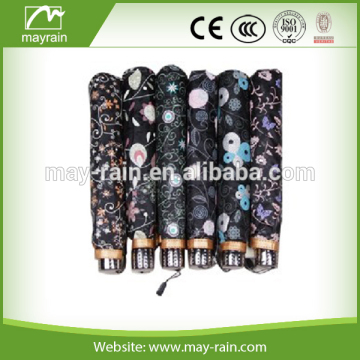 Black all over print foldable umbrella