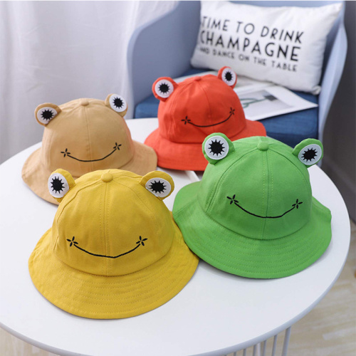 Summer Outdoor Sun Protection Cap Women Frog Cotton Bucket Hat Supplier