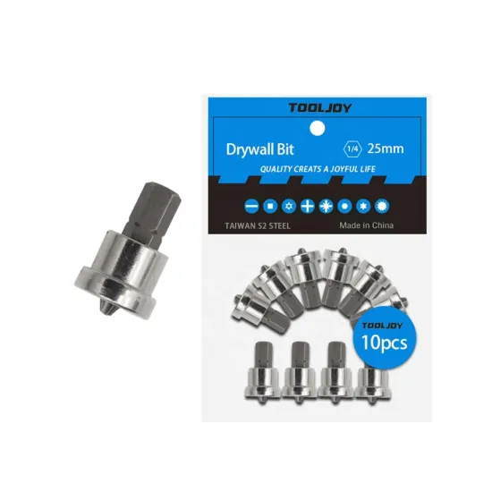 S2 Steel Magnetic Adjustable 1/4 Inch Hex Shank Drywall Screwdriver Bit