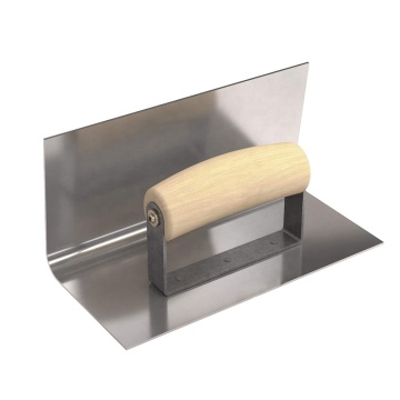 Stainless Steel Concrete Curb Edger Tool with Wood Handle