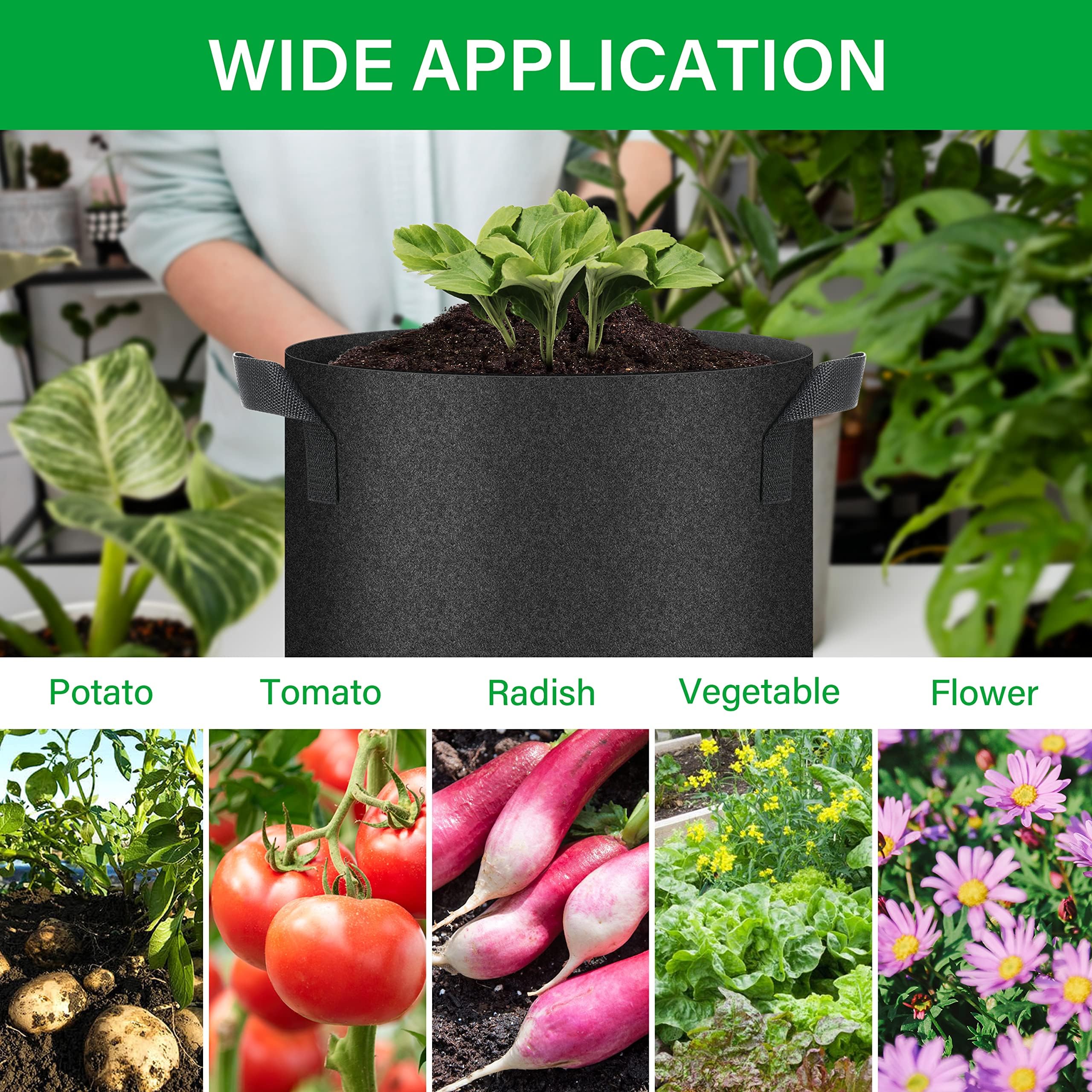 Plant Pots with Handles Breathable Gardening Planter