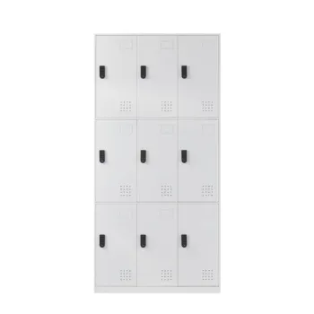 2-Door Steel Locker Cabinet Wardrobe with Drawer: Metal Storage Solution for School, House, and Gym