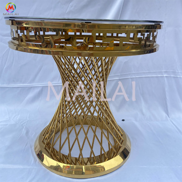 Golden Stainless Steel Bridal Table for Wedding Dining