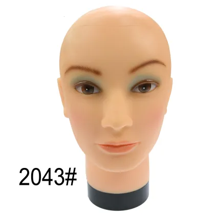 Bald head mannequin for wigs with make-up