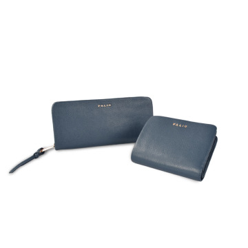 Classic Genuine Cow Leather Women Slim Billfold Wallet