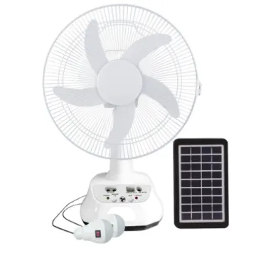 14 Inch Solar Rechargeable Fan with Panel and LED Light