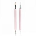 2 pcs Pink Handle Nail Brush Set