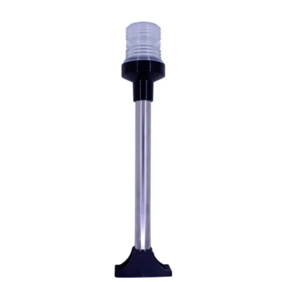 White LED Fold Down Boat Stern and Anchor Light for Pontoon and Fishing Boats