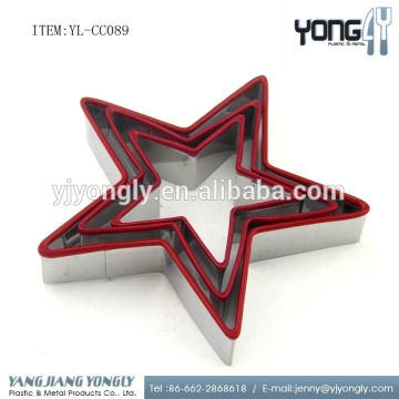 3 pcs stainless steel star-shaped cookie mould cookie cutter set