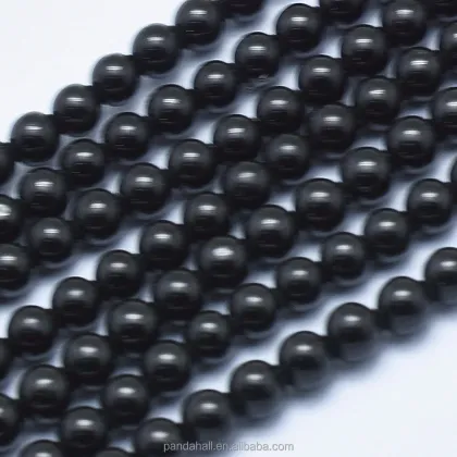 4mm Round Natural Black Tourmaline Beads - Shop at Pandahall