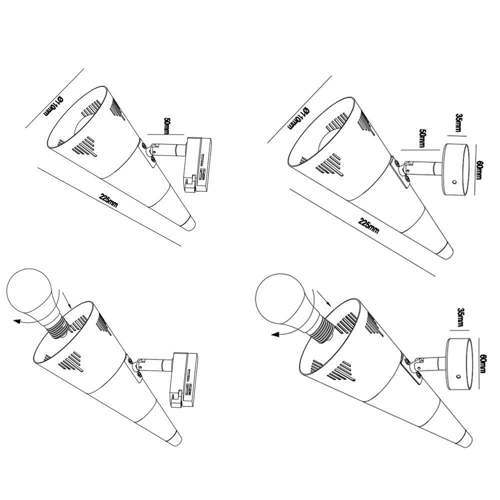 Track light φ110×225mm