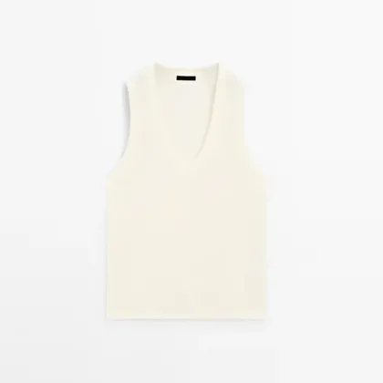 Women's silk cotton sleeveless T-shirt