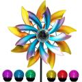 Solar Wind Spinner with Metal Garden Stake