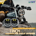 Round 7 Inch H4 Led Motorcycle Headlight