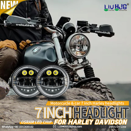 Round 7 Inch H4 Led Motorcycle Headlight