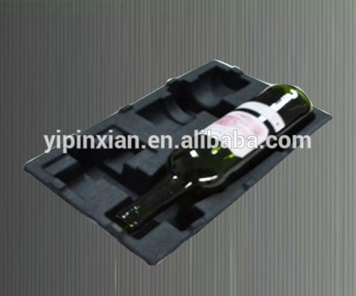 Disposable wine holder tray custom cup packaging liquor bottle trays