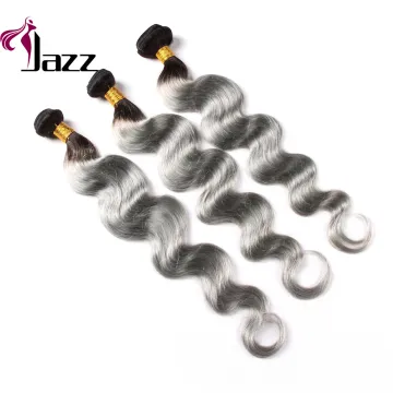 Beautiful Style Grey Indian Human Hair Weaving 8 Inches Body Wave Hair Bundles