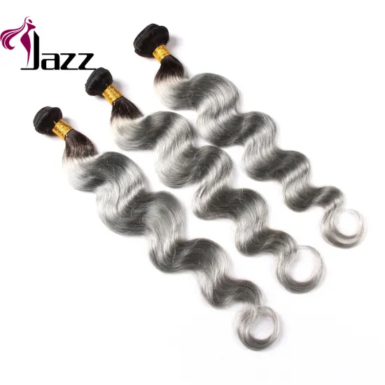 Beautiful Style Grey Indian Human Hair Weaving 8 Inches Body Wave Hair Bundles