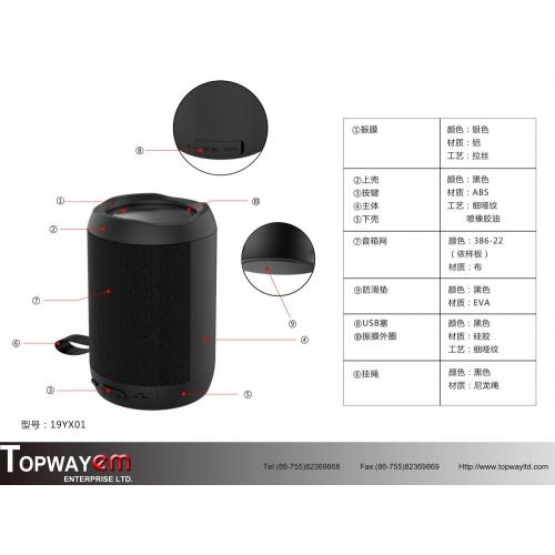 IPX4 Waterproof Mini Bluetooth Speaker For Outdoor