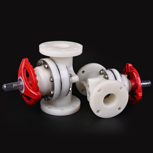 Válvula de diafragma flangeada pneumática industrial PVDF (padrão DIN/ANSI/JIS)