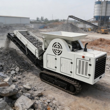 Concasseur à mâchoires mobile sur chenilles pour le recyclage des déchets de construction
