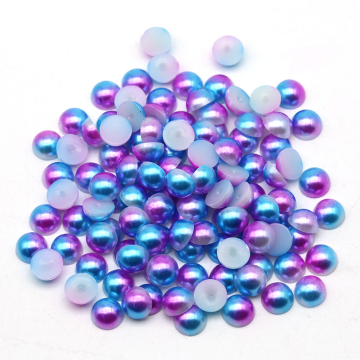 Wholesale Blue, Purple, and Rainbow Colored 8mm ABS Half Pearl Beads Pack of 2000pcs for DIY Bag Embellishment